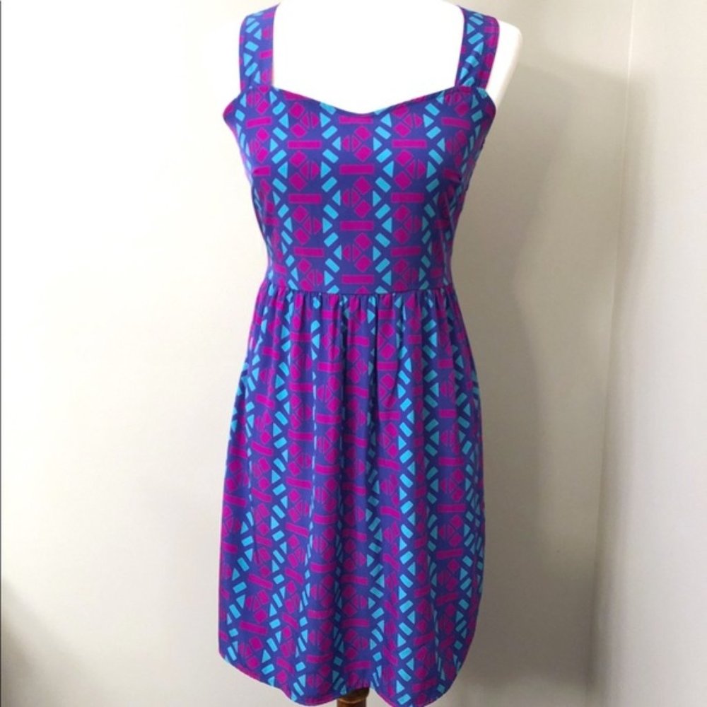 Everly Geometric Print Sleeveless Dress Size Small